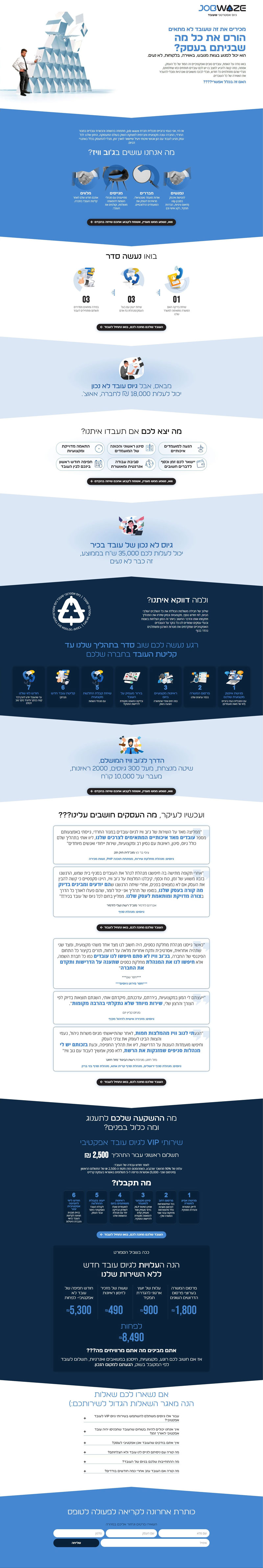 בניית דף נחיתה - צילום מסך עמוד מלא